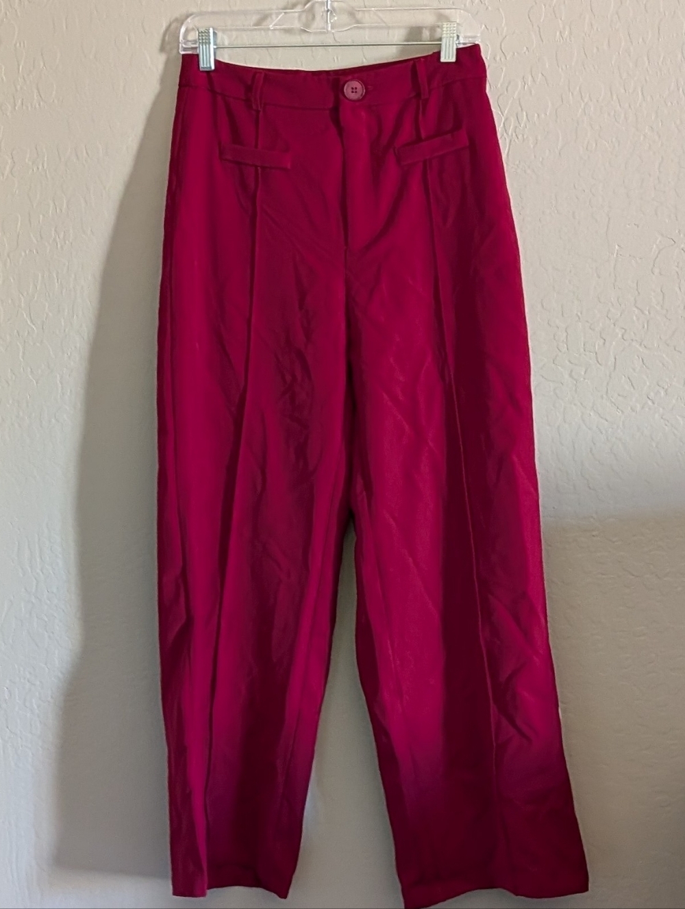 Classy High-Rise Straight Leg Pants in Burgandy NWT